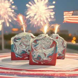 Red, White & Blue Fourth of July Goats Milk Soap Bar