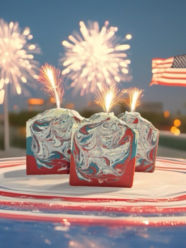 Red, White & Blue Fourth of July Goats Milk Soap Bar