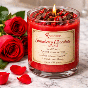 Strawberry chocolate candle