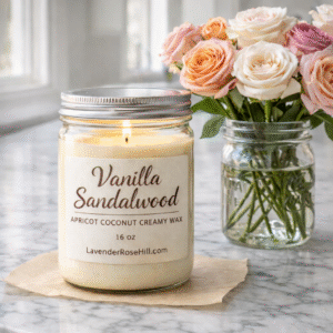 Vanilla Sandalwood – 10 oz - 16 oz Coconut Apricot Wax Candle